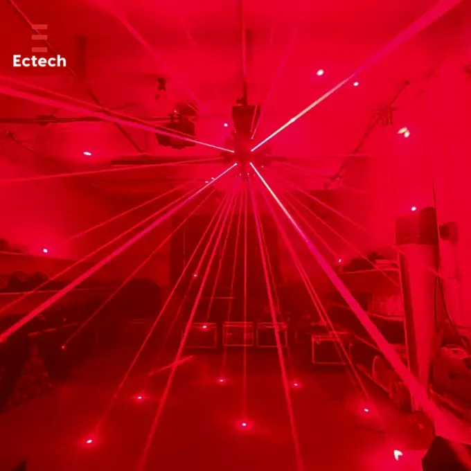 41-Eye 360° Rotating Red Laser Magic Ball Light - in action